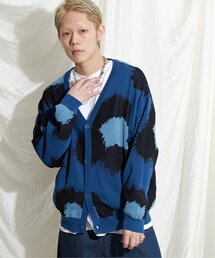 NO NEED（ノーニード）の「フラワーペイントニットカーディガン　総柄/スプリングニット/男女兼用（カーディガン/ボレロ）」