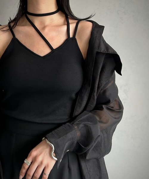 &g'aime（アンジェム）の「【&g’aime】＜WEB限定＞カップ付きキャミソール（キャミソール・レディース・ベージュ/ブラック・FREE）」の8枚目の写真