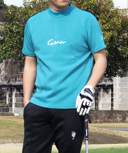 GIORNO SEVEN(ジョルノセブン)の「接触冷感 ゴルフ 半袖 ロゴ モックネックシャツ ゴルフウェア メンズ(Tシャツ/カットソー・メンズ・ホワイト/ネイビー/ブラック/ターコイズブルー/カーキ/チャコールグレー/ライトグレー・M/L/XL/XXL/3XL)」の7枚目の写真