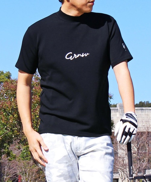GIORNO SEVEN(ジョルノセブン)の「接触冷感 ゴルフ 半袖 ロゴ モックネックシャツ ゴルフウェア メンズ(Tシャツ/カットソー・メンズ・ホワイト/ネイビー/ブラック/ターコイズブルー/カーキ/チャコールグレー/ライトグレー・M/L/XL/XXL/3XL)」の3枚目の写真