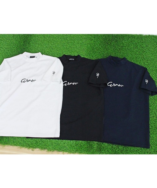 GIORNO SEVEN(ジョルノセブン)の「接触冷感 ゴルフ 半袖 ロゴ モックネックシャツ ゴルフウェア メンズ(Tシャツ/カットソー・メンズ・ホワイト/ネイビー/ブラック/ターコイズブルー/カーキ/チャコールグレー/ライトグレー・M/L/XL/XXL/3XL)」の9枚目の写真