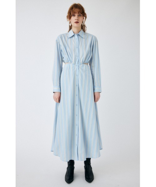 【セール】GATHER WAIST STRIPED ドレス（ワンピース）｜MOUSSY（マウジー）