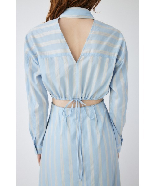 【セール】GATHER WAIST STRIPED ドレス（ワンピース）｜MOUSSY（マウジー）