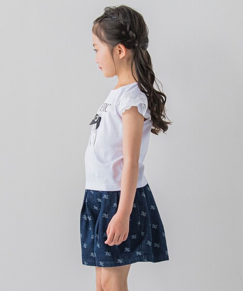 BeBe（ベベ）の「パリジェンヌプリントTシャツ(100~150cm)（Tシャツ/カットソー・キッズ・ブラック/ホワイト・150/140/110/100/130/120）」の21枚目の写真