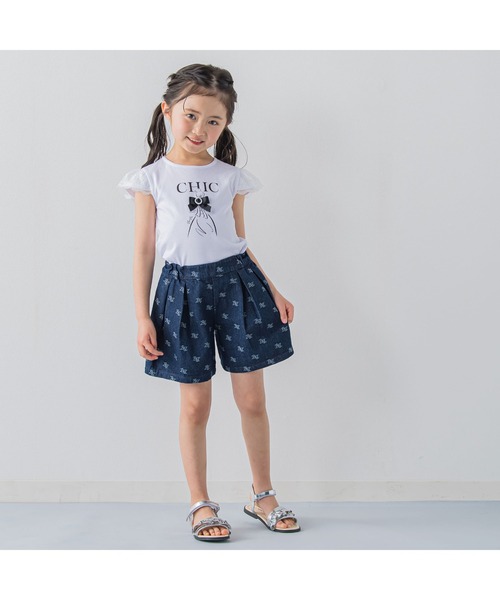 BeBe（ベベ）の「パリジェンヌプリントTシャツ(100~150cm)（Tシャツ/カットソー・キッズ・ブラック/ホワイト・150/140/110/100/130/120）」の6枚目の写真