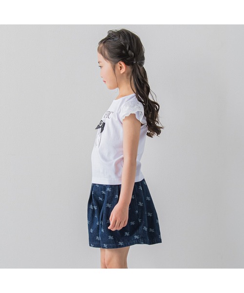 BeBe（ベベ）の「パリジェンヌプリントTシャツ(100~150cm)（Tシャツ/カットソー・キッズ・ブラック/ホワイト・150/140/110/100/130/120）」の8枚目の写真