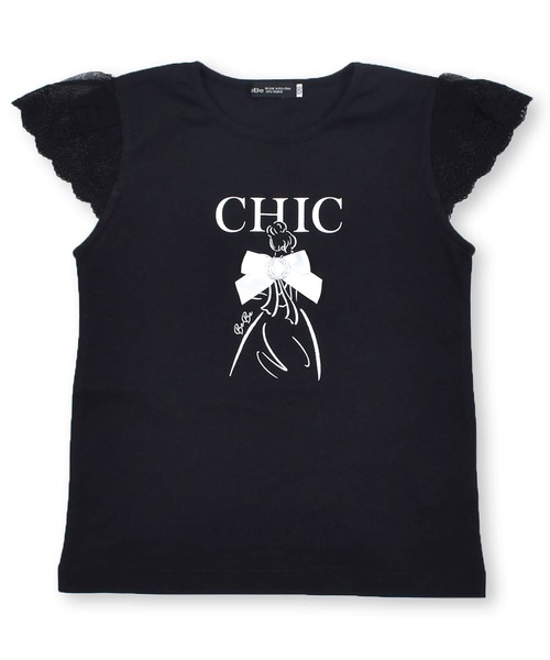 BeBe（ベベ）の「パリジェンヌプリントTシャツ(100~150cm)（Tシャツ/カットソー・キッズ・ブラック/ホワイト・150/140/110/100/130/120）」の9枚目の写真