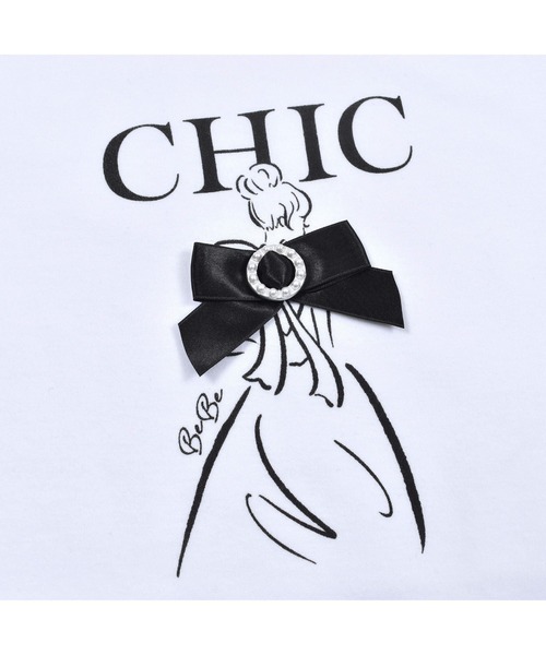 BeBe（ベベ）の「パリジェンヌプリントTシャツ(100~150cm)（Tシャツ/カットソー・キッズ・ブラック/ホワイト・150/140/110/100/130/120）」の20枚目の写真