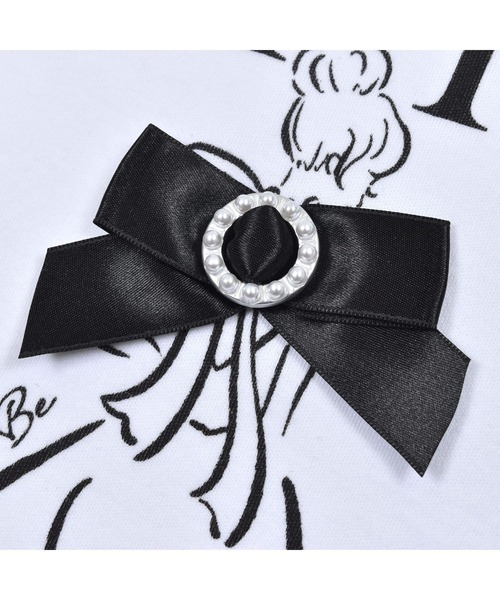 BeBe（ベベ）の「パリジェンヌプリントTシャツ(100~150cm)（Tシャツ/カットソー・キッズ・ブラック/ホワイト・150/140/110/100/130/120）」の3枚目の写真