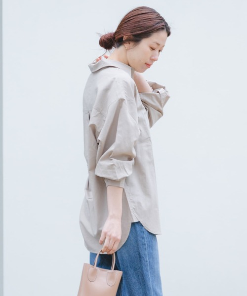 URBAN RESEARCH Sonny Label（アーバンリサーチサニーレーベル）の「TRリネンオーバーシャツ（シャツ/ブラウス・レディース・ホワイト/ベージュ/チェック/ブルー・FREE）」の21枚目の写真