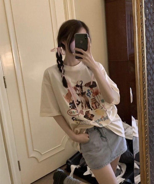 VIBGYOR(ヴィブジョー)の「【バーレスク】コラージュキャットTシャツ(BQ)(Tシャツ/カットソー・メンズ・ベージュ/アイボリー・FREE)」の3枚目の写真