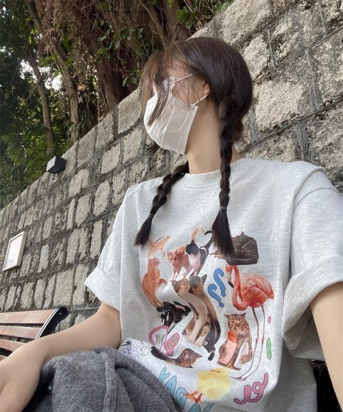 VIBGYOR(ヴィブジョー)の「【バーレスク】コラージュキャットTシャツ(BQ)(Tシャツ/カットソー・メンズ・ベージュ/アイボリー・FREE)」の13枚目の写真