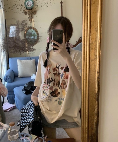 VIBGYOR(ヴィブジョー)の「【バーレスク】コラージュキャットTシャツ(BQ)(Tシャツ/カットソー・メンズ・ベージュ/アイボリー・FREE)」の16枚目の写真