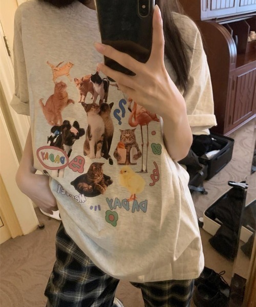 VIBGYOR(ヴィブジョー)の「【バーレスク】コラージュキャットTシャツ(BQ)(Tシャツ/カットソー・メンズ・ベージュ/アイボリー・FREE)」の19枚目の写真