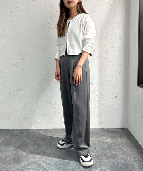 LGB ロング　ショート　2way カーディガン　グレー 前後2way カーディガン | BLUE - KEY MEMORY鎌倉ファッションブランド