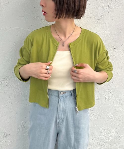 セール】2WAYジップショートリブカットカーディガン【ZOZOTOWN