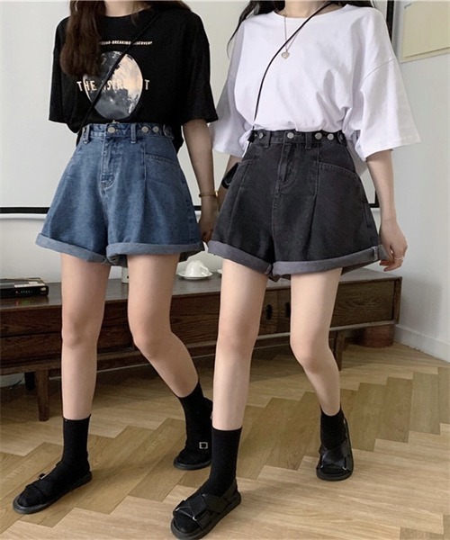Dream garden(ドリームガーデン)の「デニムショートパンツ(デニムパンツ・レディース・ホワイト/スミクロ/ブルー・S/L/M)」の18枚目の写真