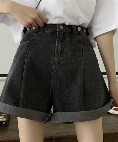 Dream garden(ドリームガーデン)の「デニムショートパンツ(デニムパンツ・レディース・ホワイト/スミクロ/ブルー・S/L/M)」の10枚目の写真