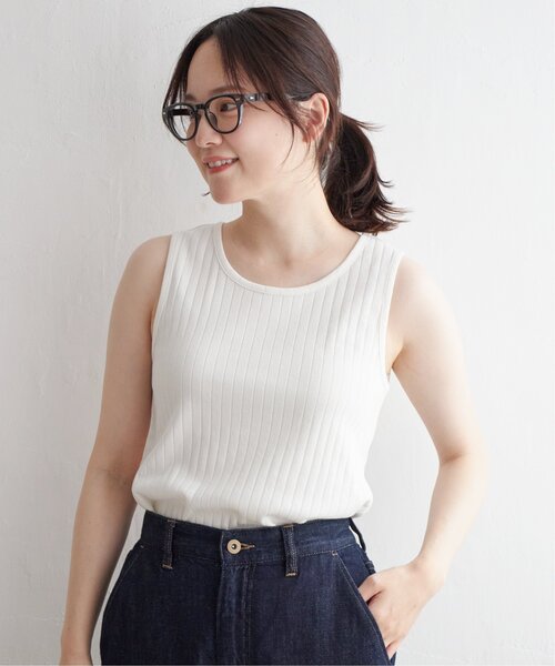 LBC(エルビーシー)の「コットンUSA針抜きタンクトップ 23(タンクトップ・レディース・ブラック/レッド/ホワイト/ベージュ/グリーン系その他・M/L)」の2枚目の写真