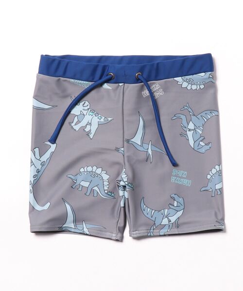 HAKKA KIDS（ハッカキッズ）の「[水着･スイム]トーンオントーンダイナソープリントパンツ（水着・キッズ・チャコール/ブルー・S/M）」の2枚目の写真