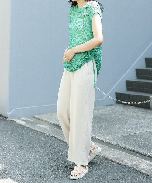 COLONY 2139（コロニートゥーワンスリーナイン）の「ソフトリネンライクワイドパンツ（その他パンツ・レディース・ベージュ/ブラック/オレンジ/ネイビー・SMALL/MEDIUM）」の10枚目の写真