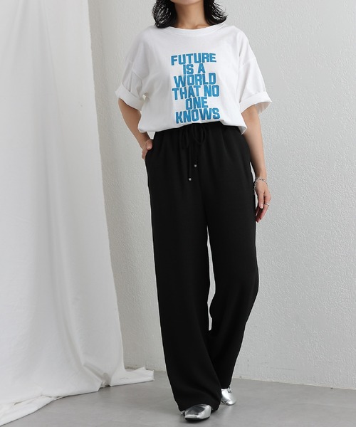 COLONY 2139（コロニートゥーワンスリーナイン）の「ソフトリネンライクワイドパンツ（その他パンツ・レディース・ベージュ/ブラック/オレンジ/ネイビー・SMALL/MEDIUM）」の6枚目の写真