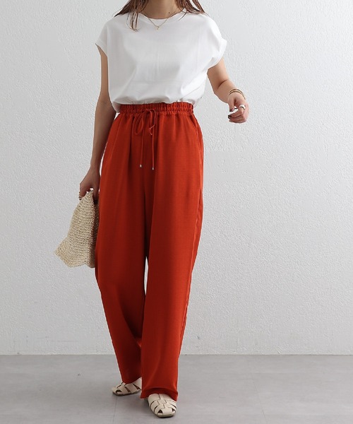 COLONY 2139（コロニートゥーワンスリーナイン）の「ソフトリネンライクワイドパンツ（その他パンツ・レディース・ベージュ/ブラック/オレンジ/ネイビー・SMALL/MEDIUM）」の7枚目の写真