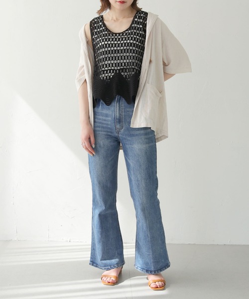 HER CLOSET（ハークローゼット）の「 【HER CLOSET】WEB限定クロシェベスト WEB LIMITED CROCHET VEST（ベスト・レディース・オフホワイト/ブラック・M）」の22枚目の写真