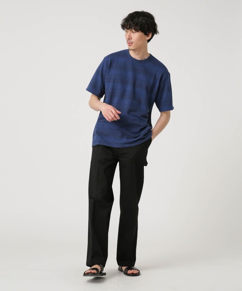 NANO universe(ナノユニバース)の「LB.03/メランジボーダークルーネックTシャツ(Tシャツ/カットソー・メンズ・ネイビー/レッド/ブラウン・S/M/L)」の7枚目の写真