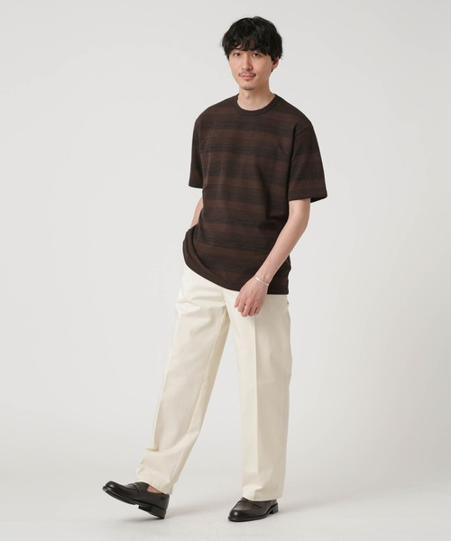 NANO universe(ナノユニバース)の「LB.03/メランジボーダークルーネックTシャツ(Tシャツ/カットソー・メンズ・ネイビー/レッド/ブラウン・S/M/L)」の11枚目の写真