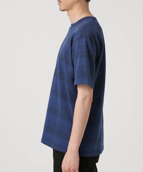 NANO universe(ナノユニバース)の「LB.03/メランジボーダークルーネックTシャツ(Tシャツ/カットソー・メンズ・ネイビー/レッド/ブラウン・S/M/L)」の17枚目の写真