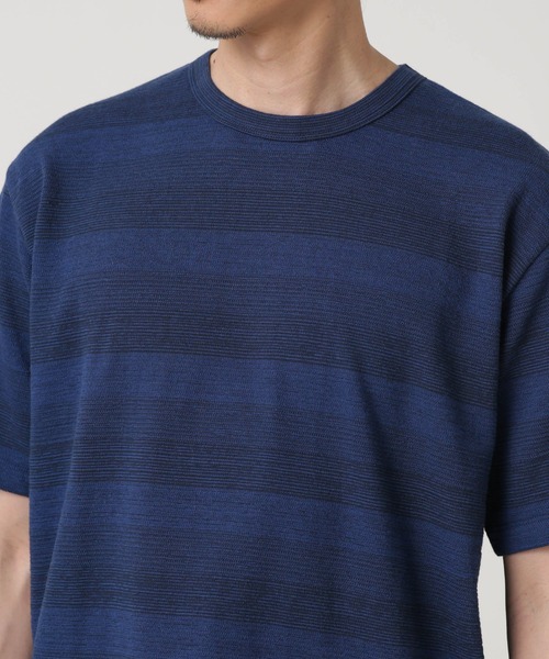 NANO universe(ナノユニバース)の「LB.03/メランジボーダークルーネックTシャツ(Tシャツ/カットソー・メンズ・ネイビー/レッド/ブラウン・S/M/L)」の19枚目の写真