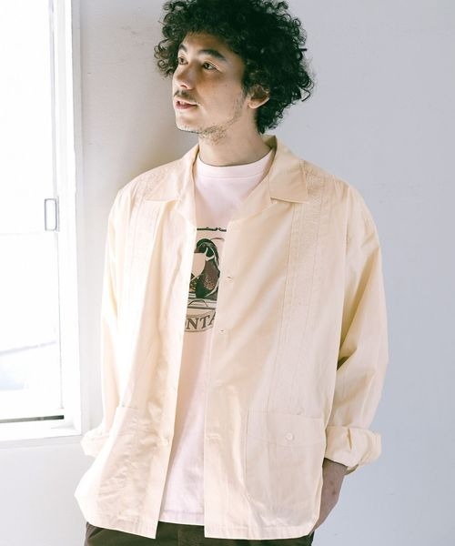 BAYFLOW（ベイフロー）の「キューバシャツ（シャツ/ブラウス・メンズ・オフホワイト/セージグリーン・MEDIUM/LARGE）」の2枚目の写真