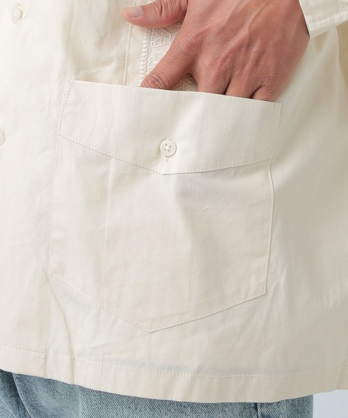 BAYFLOW（ベイフロー）の「キューバシャツ（シャツ/ブラウス・メンズ・オフホワイト/セージグリーン・MEDIUM/LARGE）」の7枚目の写真