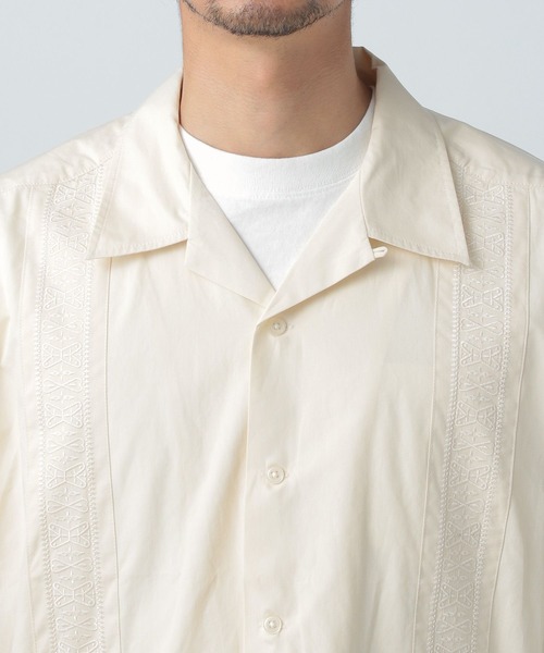 BAYFLOW（ベイフロー）の「キューバシャツ（シャツ/ブラウス・メンズ・オフホワイト/セージグリーン・MEDIUM/LARGE）」の11枚目の写真