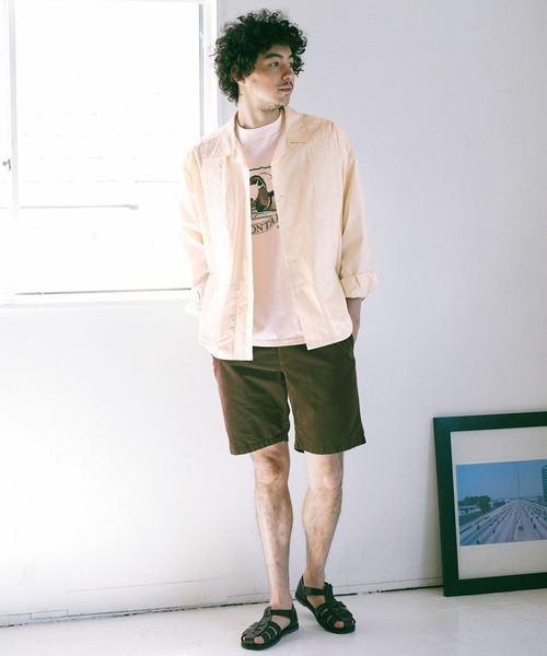 BAYFLOW（ベイフロー）の「キューバシャツ（シャツ/ブラウス・メンズ・オフホワイト/セージグリーン・MEDIUM/LARGE）」の3枚目の写真