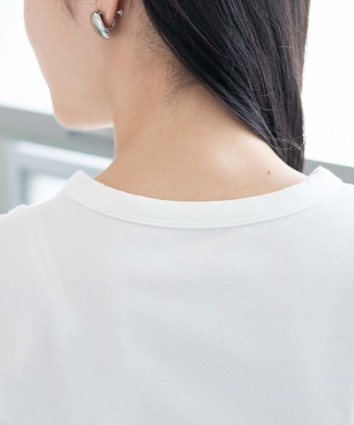 WEGO（ウィゴー）の「WEGO/カットアウトデザインラインT（Tシャツ/カットソー・レディース・ホワイト/ブラック・FREE）」の8枚目の写真