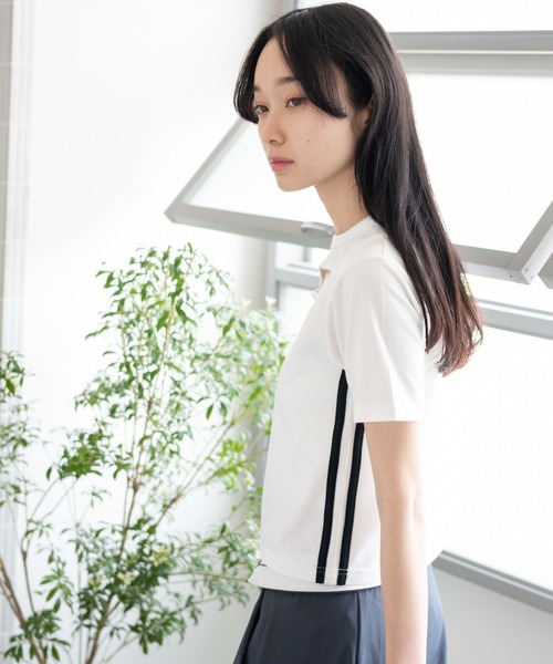 WEGO（ウィゴー）の「WEGO/カットアウトデザインラインT（Tシャツ/カットソー・レディース・ホワイト/ブラック・FREE）」の10枚目の写真