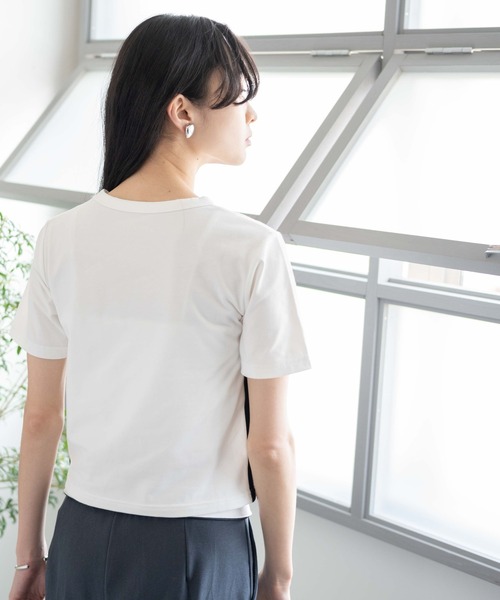 WEGO（ウィゴー）の「WEGO/カットアウトデザインラインT（Tシャツ/カットソー・レディース・ホワイト/ブラック・FREE）」の11枚目の写真