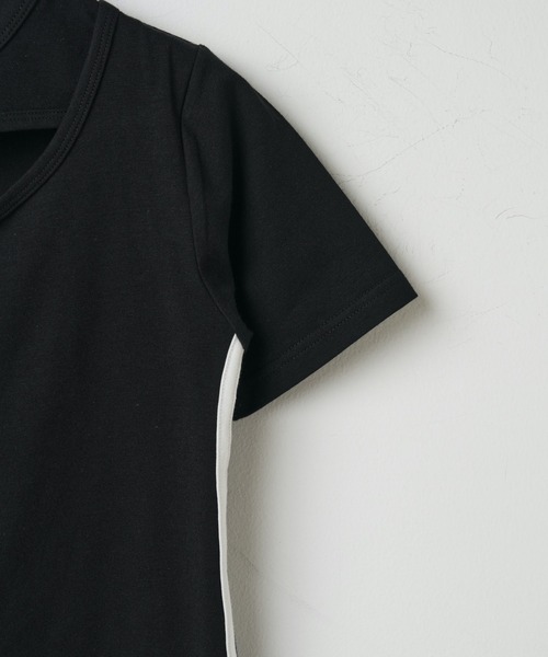 WEGO（ウィゴー）の「WEGO/カットアウトデザインラインT（Tシャツ/カットソー・レディース・ホワイト/ブラック・FREE）」の20枚目の写真