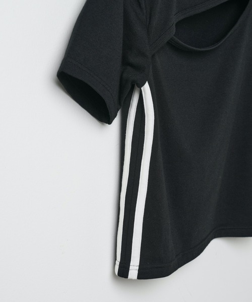 WEGO（ウィゴー）の「WEGO/カットアウトデザインラインT（Tシャツ/カットソー・レディース・ホワイト/ブラック・FREE）」の22枚目の写真