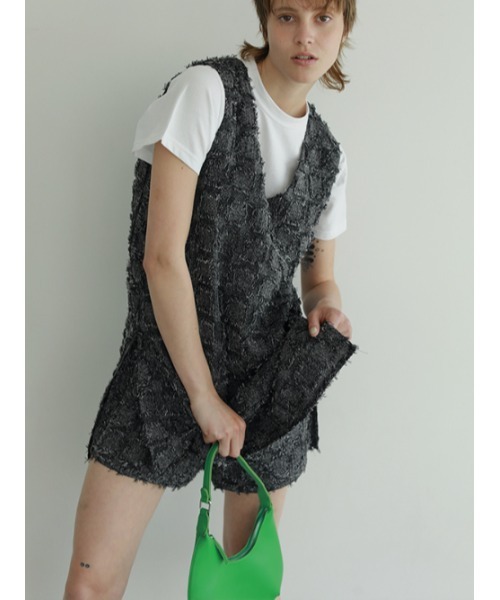AMAIL（アマイル）の「Tweed motif box dress（サロペット/オーバーオール・レディース・ブラック/ブルー・FREE）」の10枚目の写真