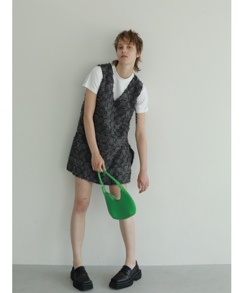 AMAIL（アマイル）の「Tweed motif box dress（サロペット/オーバーオール・レディース・ブラック/ブルー・FREE）」の11枚目の写真