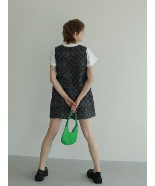 AMAIL（アマイル）の「Tweed motif box dress（サロペット/オーバーオール・レディース・ブラック/ブルー・FREE）」の12枚目の写真