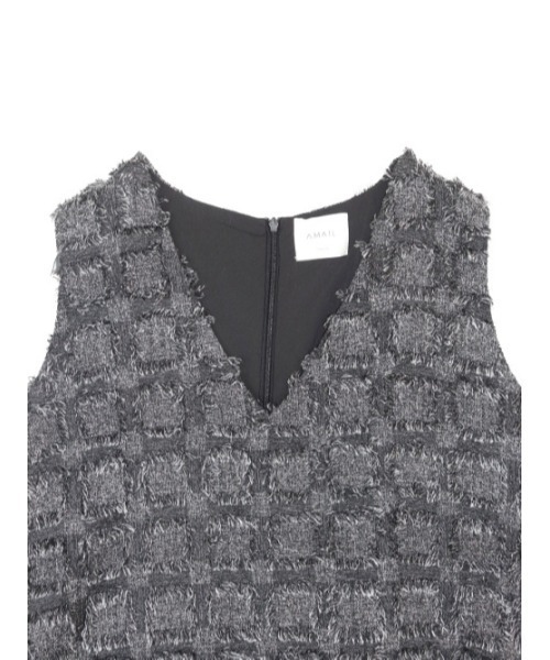 AMAIL（アマイル）の「Tweed motif box dress（サロペット/オーバーオール・レディース・ブラック/ブルー・FREE）」の18枚目の写真