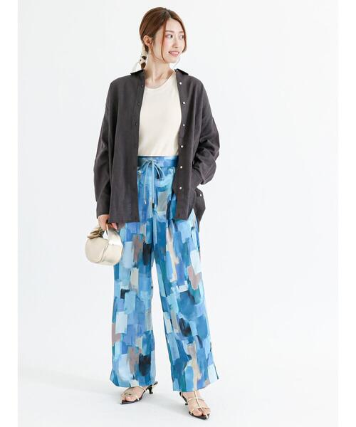 Te chichi（テチチ）の「アブストラクト柄サテンパンツ（その他パンツ・レディース・グリーン/ブルー・F）」の10枚目の写真