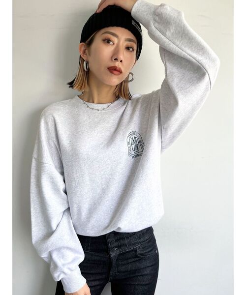 EMODA（エモダ）の「エンブレムマークスウェット（スウェット・レディース・ホワイト/ブラック/ベージュ/グレー・FREE）」の9枚目の写真
