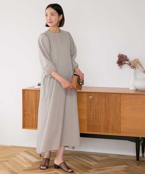 URBAN RESEARCH Sonny Label（アーバンリサーチサニーレーベル）の「『UR TECH』バックオープンワンピース（ワンピース・レディース・グレー系その他/ブラック/パープル・FREE）」の20枚目の写真