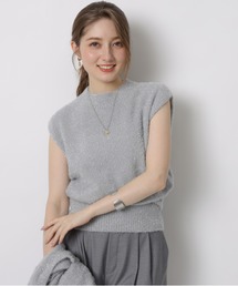 Apuweiser-riche◆プルオーバーラメニット/2/ナイロン/SLV/23358340// Apuweiser-riche（アプワイザーリッシェ）の「オフネックアクア