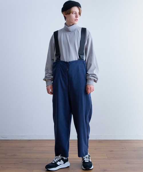 Universal Style Wear（ユニバーサルスタイルウェア）の「Universal Style Wear ダブル フリース オーバーオール（サロペット/オーバーオール・メンズ・ブラウン/ネイビー/チャコールグレー/ブラック・MEDIUM/LARGE/X-LARGE）」の2枚目の写真